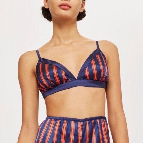 Topshop Satin Stripe Bralet - Picture 1 of 8